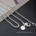 Mens Stainless Steel Unisex Beaded Ball Chain Necklace